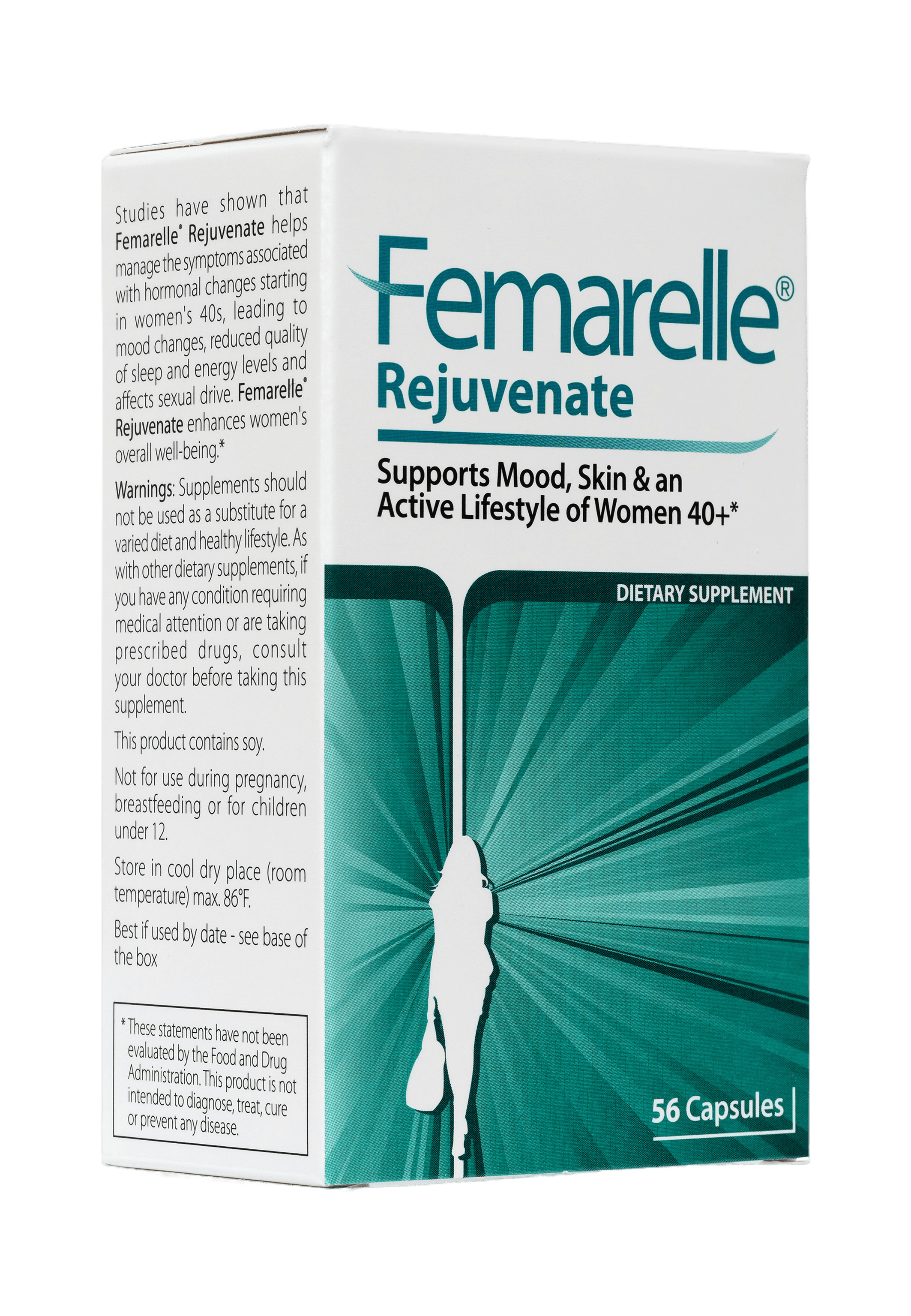 Femarelle Rejuvenate supports mood, skin and active lifestyle 