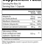 Femarelle Unstoppable: supplement facts. D3, B2, B7, Ca, DT-56a