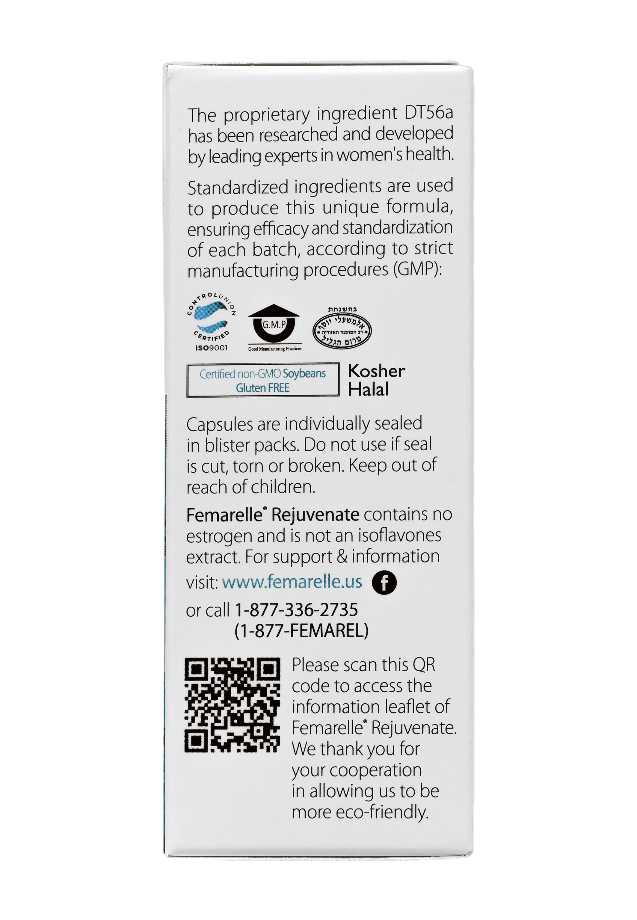 The proprietary ingredient of Femarelle Rejuvenate - DT-56a - has been researched and developed by leading experts in women's health