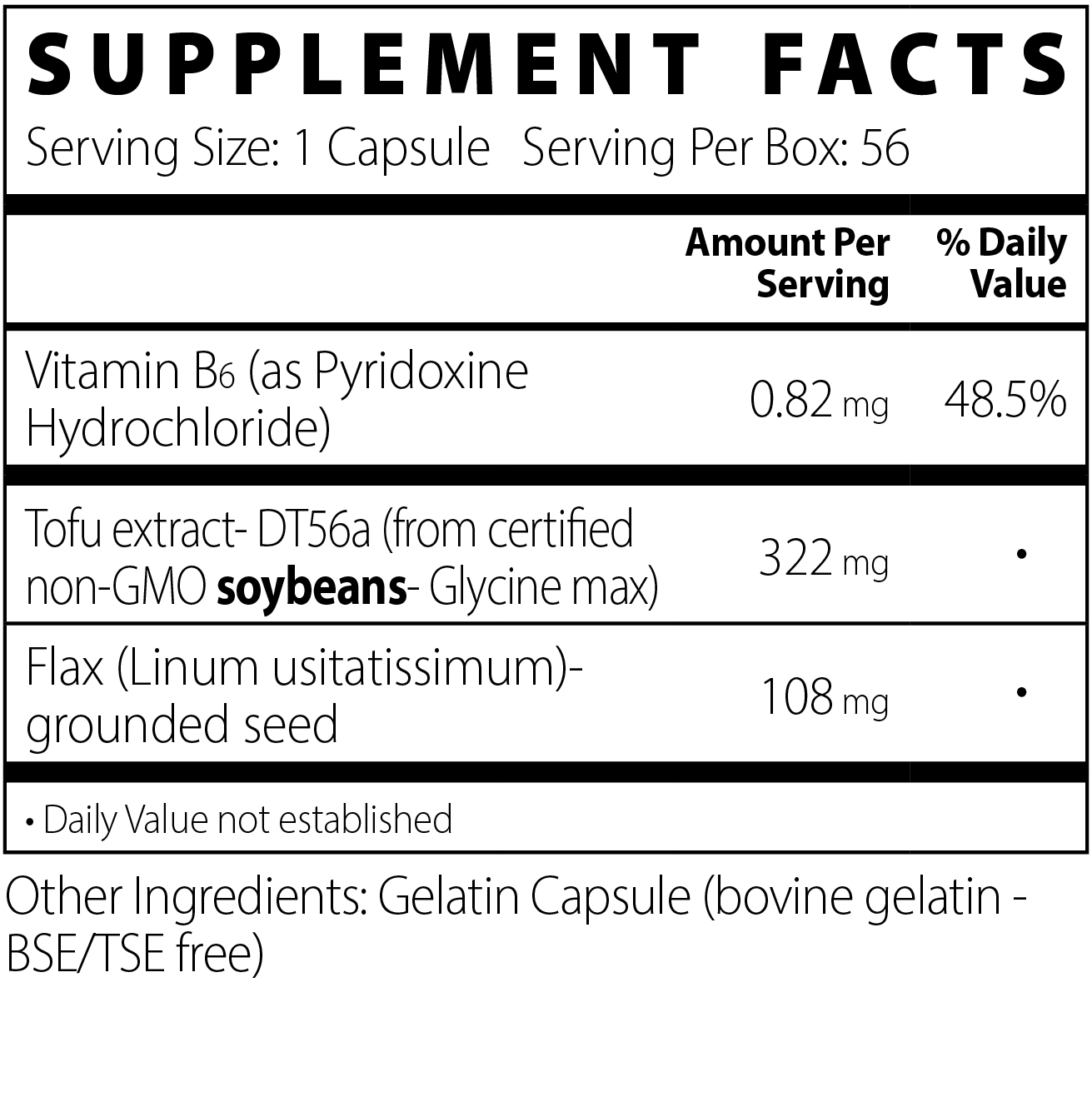 Femarelle Recharge: supplement facts